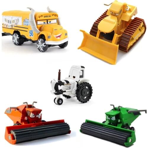 Disney Pixar Cars 3 Cars 2 Miss Fritter Bulldozer Frank Harvester Tractor Metal Diecast Toy Car Gift For Kids