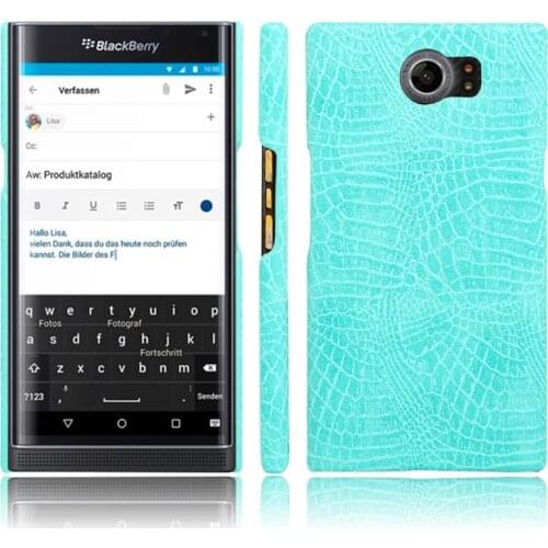 For Blackberry Priv Case Crocodile Grain Hard PC with PU Leather Back Cover Phone Case for Blackberry Priv Hard Shell Cover