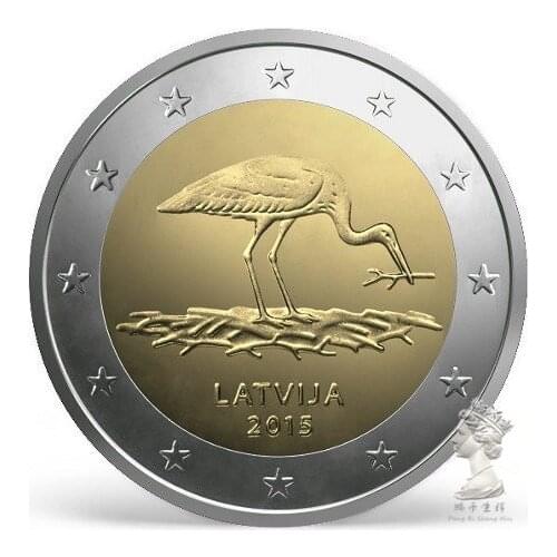 Latvia 2 Euro 2015 Unc 100% Real Genuine Original Coin,comemorative Collection Coins