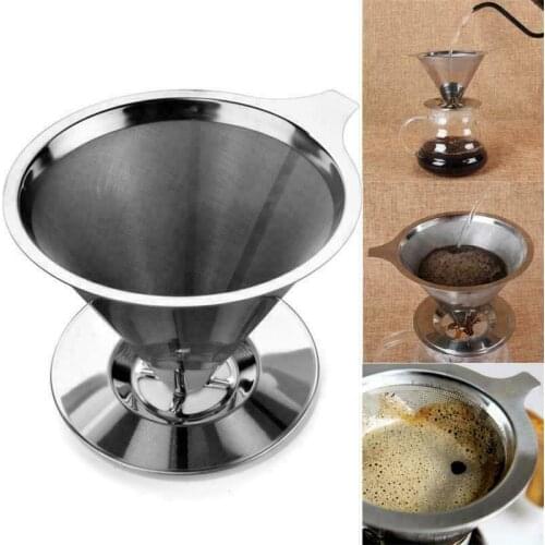 Stainless Steel Reusable Coffee Filter Holder Metal Mesh Funnel Baskets Drif Coffee Filters Dripper v60 Drip Coffee Filter Cup