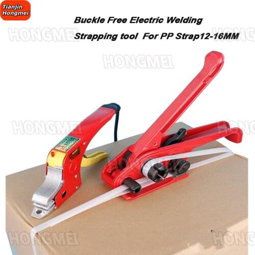 One Set Electric Welding Strapping Heating Tool Manual Seal Strapper Banding Handy Straps Tightener Tensioner Machine 220V