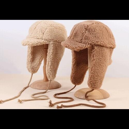 2021 New Winter Bomber Hats Fur Cashmere Windproof Earflap Earmuffs Cap Thickened Ear Flap Cotton Russian Hat Skiing Outdoor