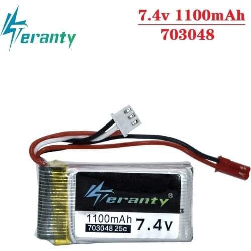 Upgrade 1100mah 7.4v Lipo Battery For MJXRC X600 U829A U829X X600 F46 X601H JXD391 FT007 RC toys Battery 7.4V 1000mAh 703048 25C