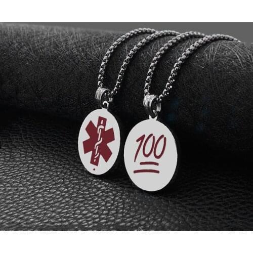 Titanium steel punk medal necklace pendant stainless steel domineering personality hundred matching accessories