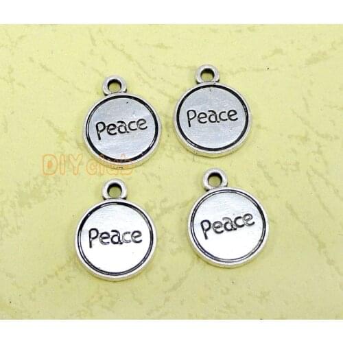 60pcs-Antique Tibetan Silver Peace Charms Pendant, Jewelry Accessories 17x13mm