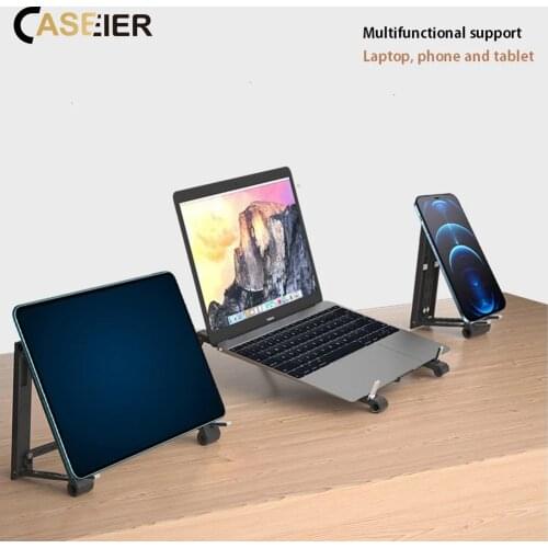 CASEIER Portable Laptop Phone Stand Holder Accessories 3 in 1 Multifunctional Bracket For iPad iPhone PC Notebook Rasier Support