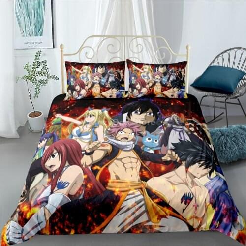 Fairy Tail Anime Bedding Set 3d Duvet Cover Sets Comforter Bed Linen Twin Queen King Single Size Home Decor Fashion Kids Gift