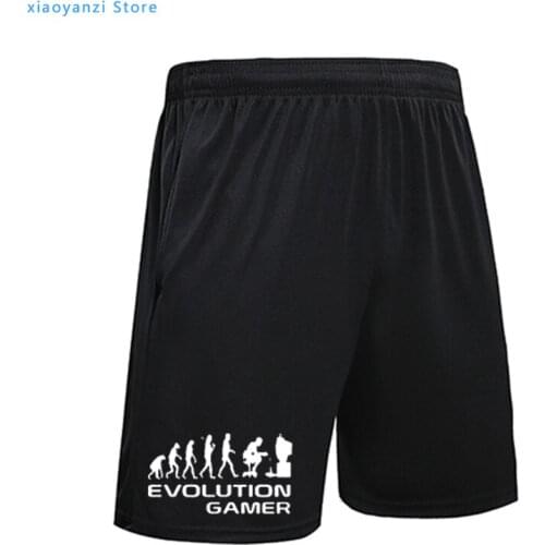 Evolution Of A Gamer PC Geek leisure time running shorts Printed men women sports short pants Anime Funny Loose pants Plus Size