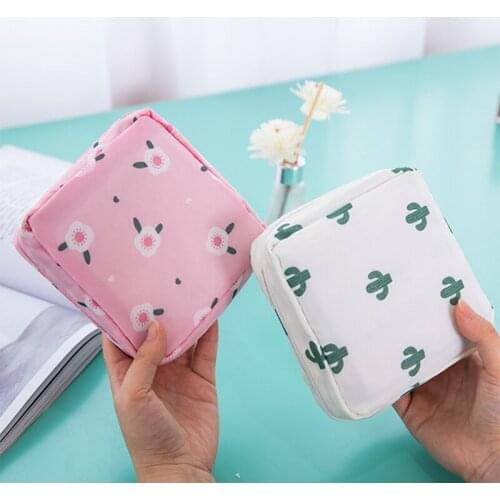 Tampon Storage Bag Waterproof Women Napkin Sanitary Cosmetic Bags Organizer Ladies Makeup Lipstick Key Earphone Data Cables Bag