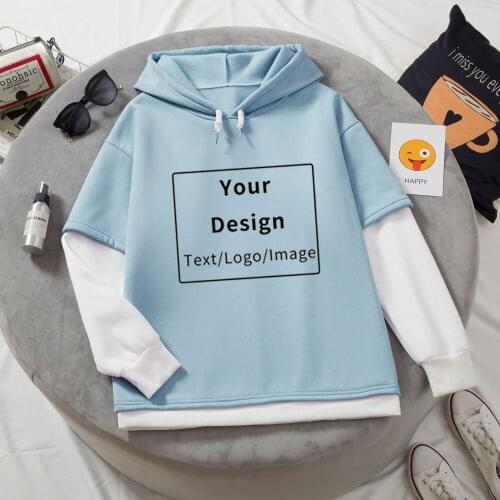 Patchwork Oversized Sweatshirt Hooded Couples Custom Diy Print Pastel Color Block Hoodie Tracksuit Women Fashion Autumn Pullover