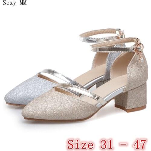 Pumps Women Low High Heels Sandals D'Orsay Shoes Woman High Heel Shoes Pumps Small Plus Size 31 32 33 - 40 41 42 43 44 45 46 47