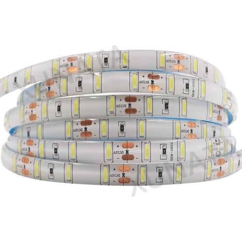 Ultra bright 5M LED Strip Samsung Led Chip SMD 7020 LED Strip Light DC 12V 60LEDs/M Waterproof LED Tape Ribbon Cold White