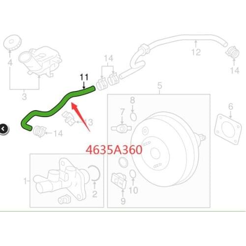 Vacuum booster hose for M itsubishi Outlander OEM: 4635A360