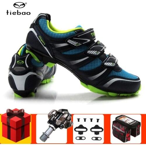 Tiebao Cycling Shoes Spd Pedals Sapatilha Ciclismo Mtb for Women Sneakers Men Racing Bicycle Bike Shoes Self-Locking Breathable