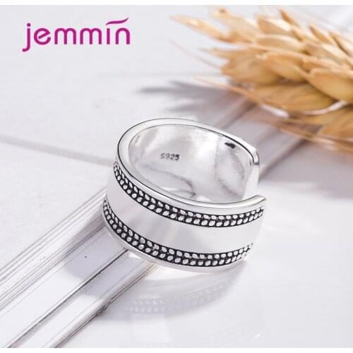 Vintage Statement Proposal Crystal Rings For Women Girls Adjustable Size 925 Sterling Silver Fashion Jewelry Wholesale