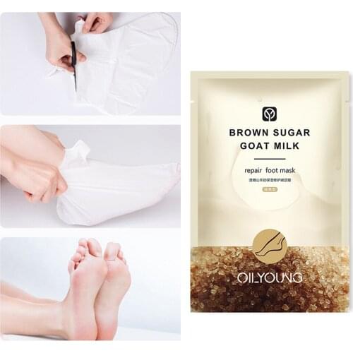 Repairing Foot Mask Goats Milk Moisturizing Nourish Calluses Scrub Exfoliation Mask Smooth Heels Remove Foot Care