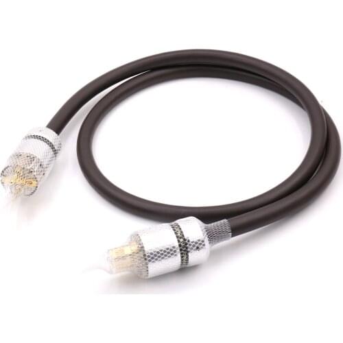 High Quality Viborg OFC RISR 6MM square Hi-Fi Power AC Mains Cable Audiophile Power Cord with Schuko Power Plug