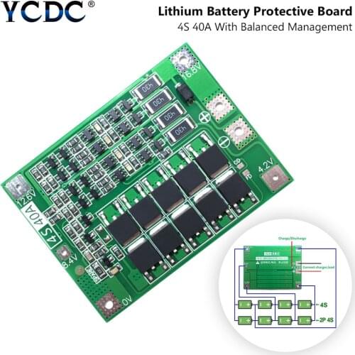 3S/4S 40A Li-ion Lithium Battery Charger Protection Board 18650 BMS For Drill Motor 11.1V/12.6V/14.8V 16.8V Enhance/Balance