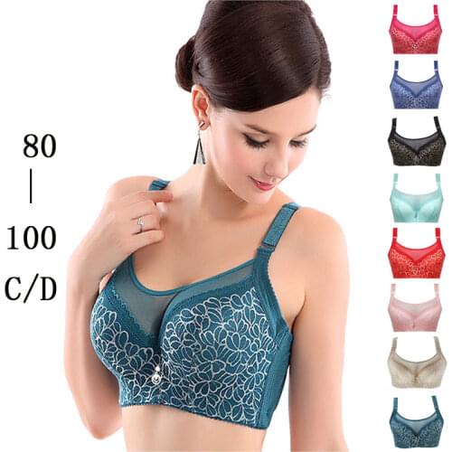 Large Size Fashion Sexy Lady Underwear Adjustable Push Up Bra Grenadine Lingerie C D Cup For Women Bralette Top female intiamtes