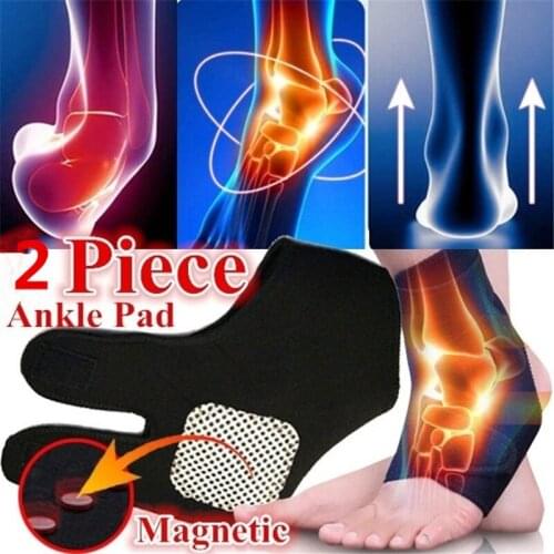 ZITY 2pcs Tourmaline Self Heating Magnetic Therapy Foot Ankle Massage Belt Pad Therapy Thermal Self -Heating Ankle Pad Belt
