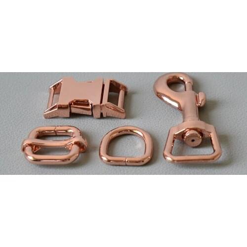 1 set metal buckle adjuster buckle D ring metal dog clasp 15mm webbing metal slider DIY pet collar strap bag belt accessory