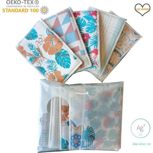 10PCS Kitchen dish rag cleaning cloths bathroom microfiber cloth sponge swedish rags scouring pad dish towel dishwashing spongs