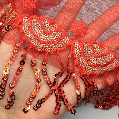 2 yards Red Voile Gold Clouds Sequin Fabric for Glitter Clothes Dress Bikini Pillow Sequin Tablecloth Table Stage Party Wedding