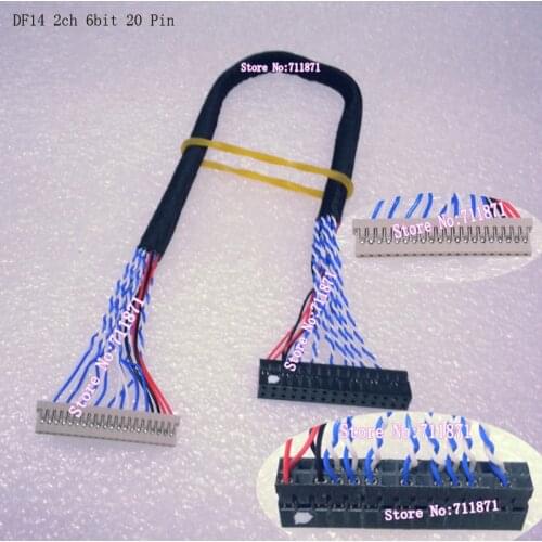 20P LVDS 2ch 6bit DF14 LCD Screen Cable DF14 20Pin Double Six 6 LCD Screen Line DF14-20P-S6 Screen Line DF14 20S Screen Cable