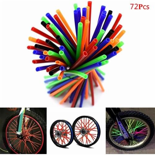 72Pcs Motorcycle bicycle Universal spoke protector colorful off-road rim cover protection For KTM Yamaha Kawasaki Honda Suzuki