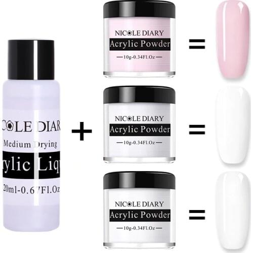 NICOLE DIARY Acrylic Powder 10ml Tip Extension French Nail Polymer Powder Nail Builder Nail Polymer Nail Tools