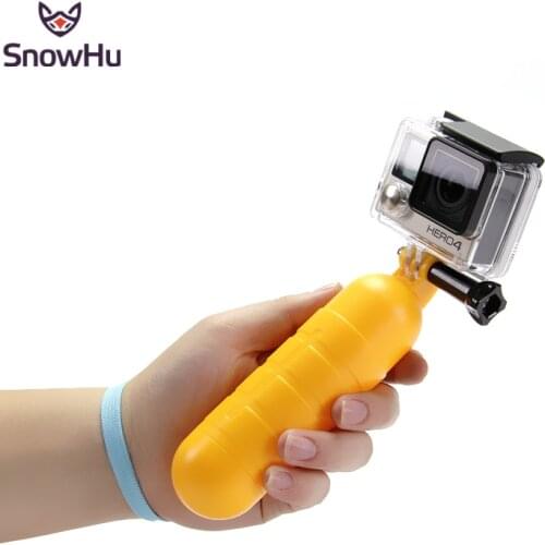SnowHu for Gopro accessory Arrival Yellow Water Floating Hand Grip Handle Mount Float for Gopro Hero 9 8 7 6 5 For Yi 4K GP82