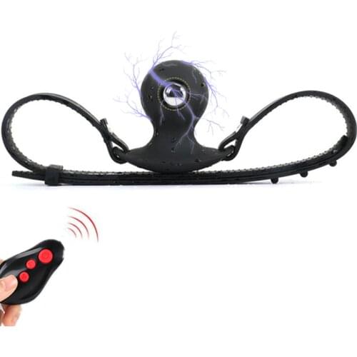Wireless Control Electric Shock Open Mouth Gag Harness Restraint Fetish Slave Bondage BDSM Adult Games Sex Toys For Couples