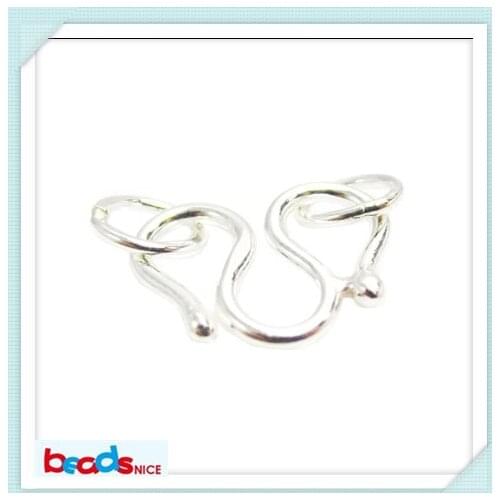 Beadsnice ID26471 whosale silver findings of silver clasp 925 sterling silver M clasp with two rings