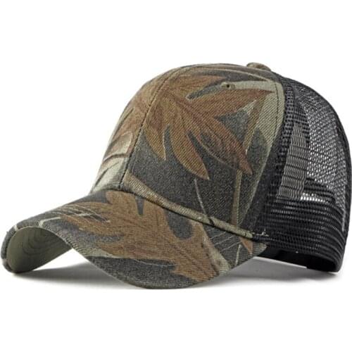 New Hollow Design Mens Camouflage Baseball Cap Outdoor Women Summer Mesh Cap Multicolor Adjustable Breathable Sun Hat Wholesale