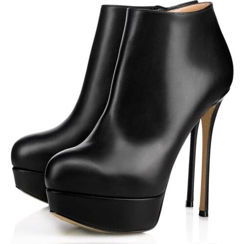 Women super high heels boots woman platform spring autumn ankle boots woman office boot large size 34-45