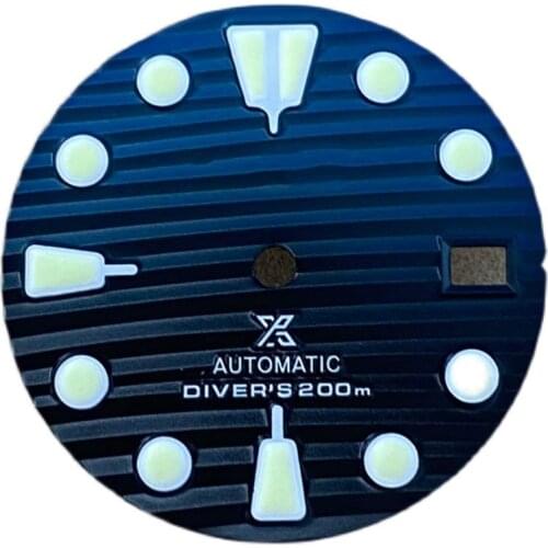 28.5MM Diameter Single/Dual Calendar Watch Dial Green Luminous Dial for NH35/NH36/4R36 Watch Movement Accessories