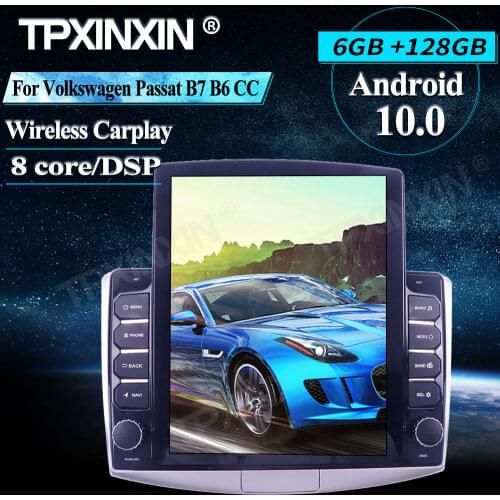 Tesla Screen For Volkswagen Passat B7 B6 CC 2010-2015 Android 10 Car Multimedia Player Audio Radio stereo GPS Navi Headunit DSP