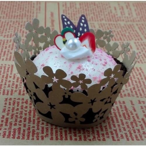 Fly butterfly Lace Laser Cut Cupcake cake Wrapper Liner Baking Cup paper for wedding birthday tea party decoration Wholesale