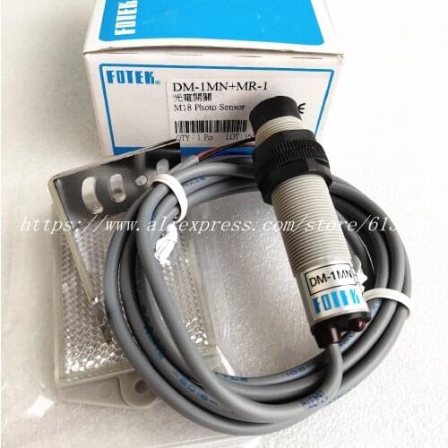DM-1MN FOTEK M18 Mirror Reflex Type Photoelectric Switch Sensors 100% Original & New PHOTO SENSOR DM-1MN+MR-1
