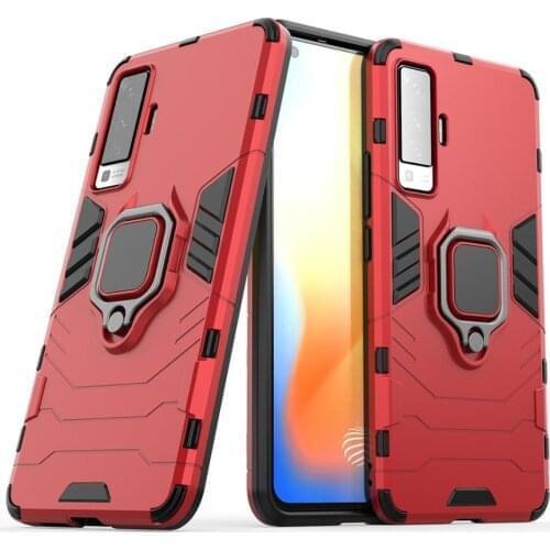 100pcs/Lot Hybrid Shock Proof Cover Armor Ring Case For VIVO X60 V20 Se Y52s X50 V19 IQOO 7 5 NEO Y20 V17 S1 S7 Z6 NEX3 X30 Pro