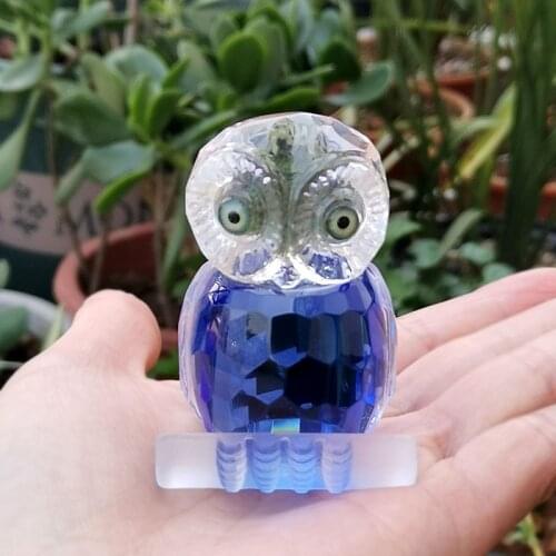 Crystal Owl Figurine Glass Ornaments Animal Paperweight Table Home Decoration Crafts Miniature Creative Gifts Souvenirs