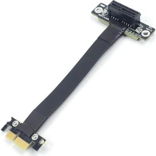 PCIE X1 Riser Cable Dual 90 Degree Right Angle PCI-e 3.0 x1 to x1 X4 X8 X16 Extension Cable 8Gbps 1x Riser Card Ribbon Extender