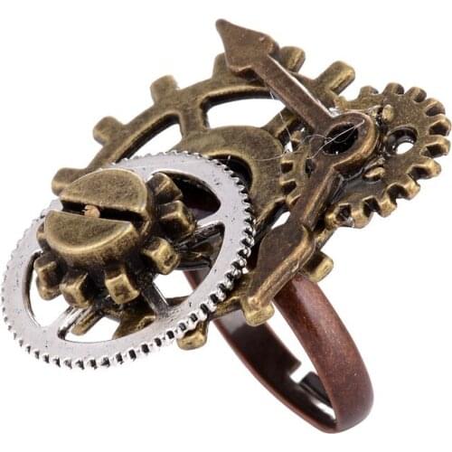 Vintage Jewelry Wholesale Europe and America One Big Clock Gear Ring Steampunk Ring