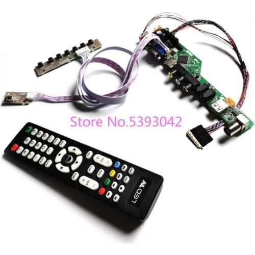 KIT fit LP156WF1 (TL)(B1)/(TL)(B2)/(TL)(C1)/(TL)(C2)/(TL)(C3) Remote 40Pin LCD LVDS AV+USB 1920*1080 TV control drive board