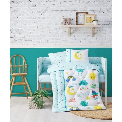 Cotton Box Baby Bedding Set, Baby Room Decor, Gifts, Quilt, Bed Sheets, Pillow Cases are manufactured in Turkey Tatlı Rüyalar