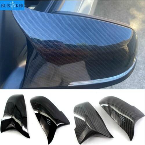 1 Pair Carbon Fiber Side Wing Replacement Rearview Mirror Cover Cap for BMW F10 F11 2014 2015 2016 2017