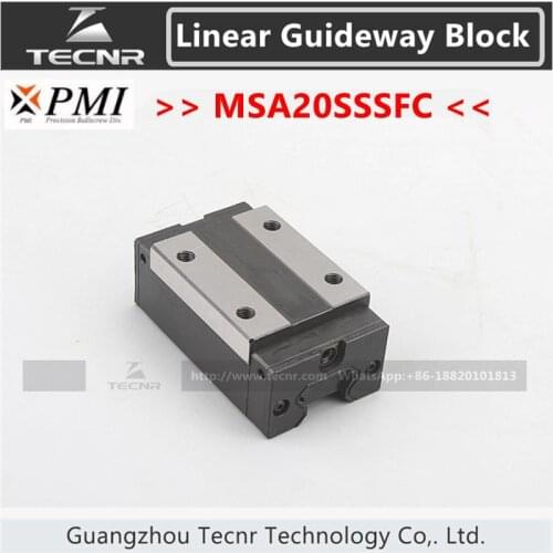 Taiwan PMI linear guideway slide carriage block MSA20S MSA20SSSFC slider for CO2 laser machine