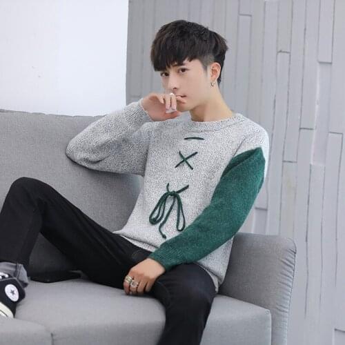 Men Sweater Fashion Mens O-Neck Thick Sweater Men Casual Knitting Thin Sweaters Pullover Clothing Sweaters Daily Korean Fashion
