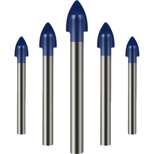 5Pcs Waveway Glass Tile diamond Tip Set Tungsten Carbide Tipped Spear Cutter Triangle Hole Drilling Bits Power Tools Accessories