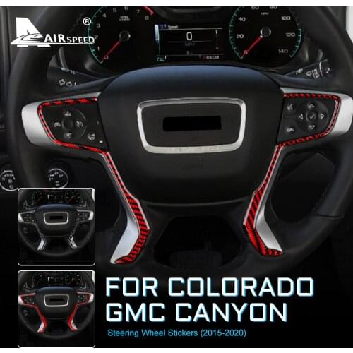 Carbon Fiber for Chevrolet Colorado GMC Canyon 2015 2016 2017 2018 2019 2020 Accessories Interior Trim Steering Wheel Sticker